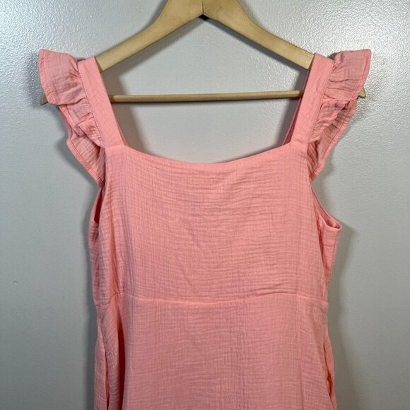 Victoria Dunn VD Lounge Gauze Dress Size Medium Pink Mini Sleeveless Vacation - Picture 10 of 12